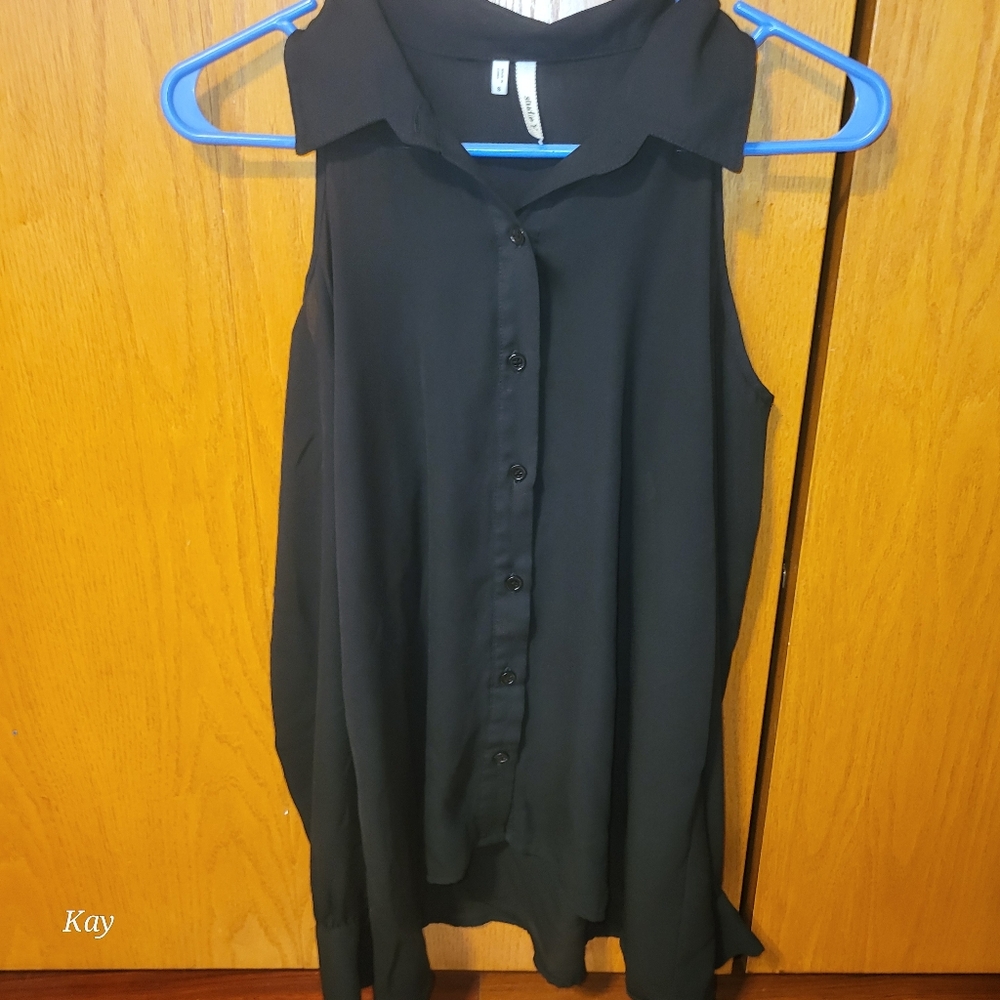 Black cold shoulder blouse
